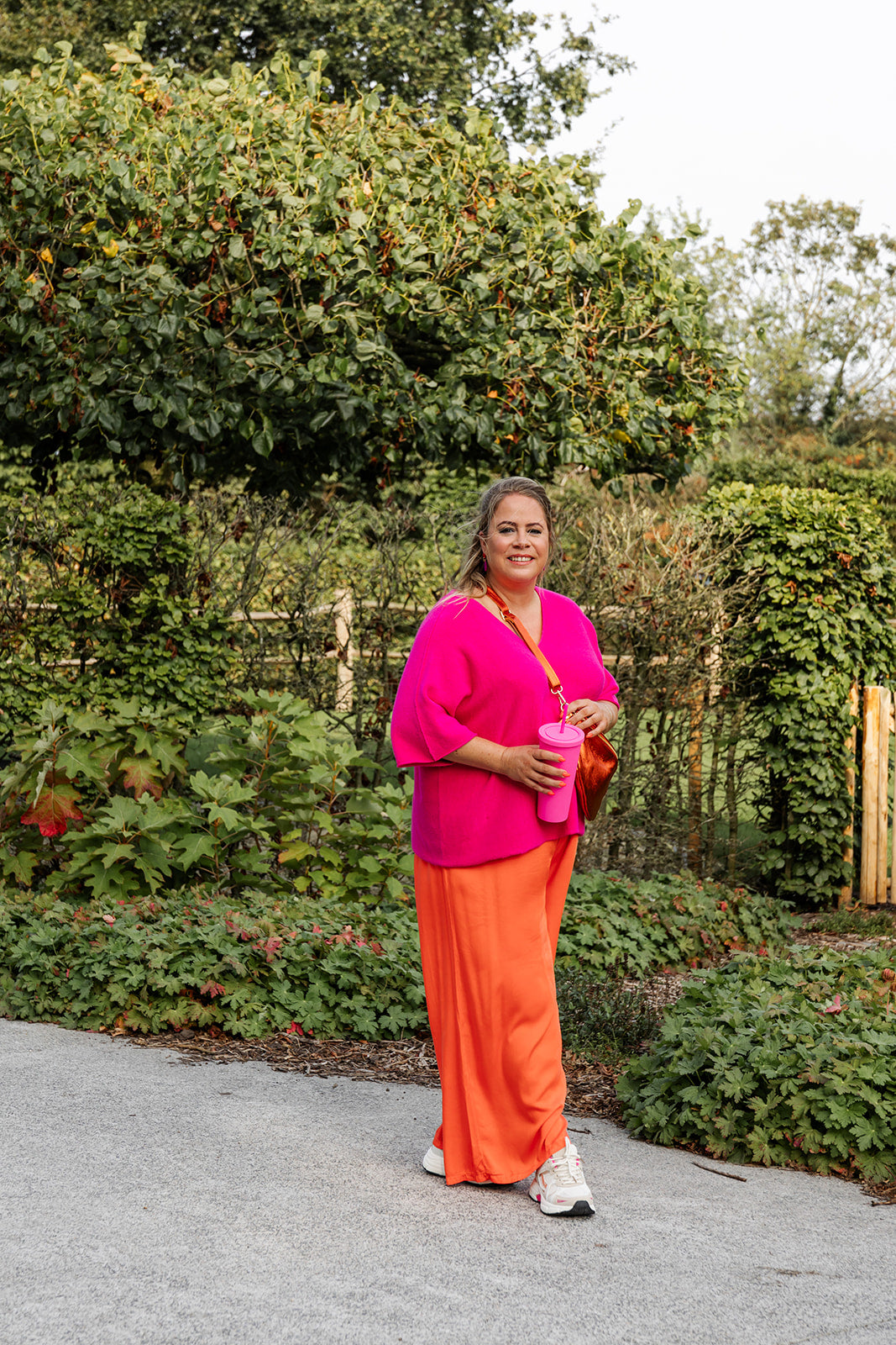 Bente - broek - koraal/oranje